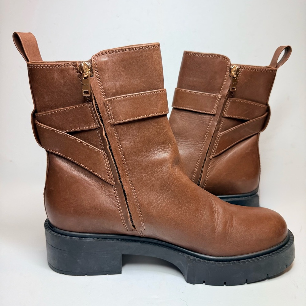 Coach Brown Leather Ankle Boots Women’s Size 9 - Picture 6 of 10